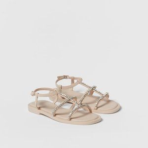 NWT ZARA KIDS/ JEWEL STRAPPY SANDALS  PINK - REF 2634/130 GIRLS 3.5